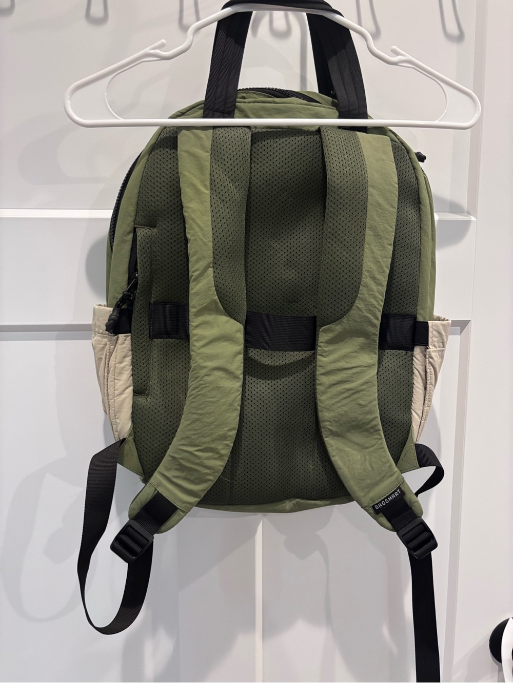 Bagsmart Paz Quilted Olive & Beige Backpack - Picture 2 of 4
